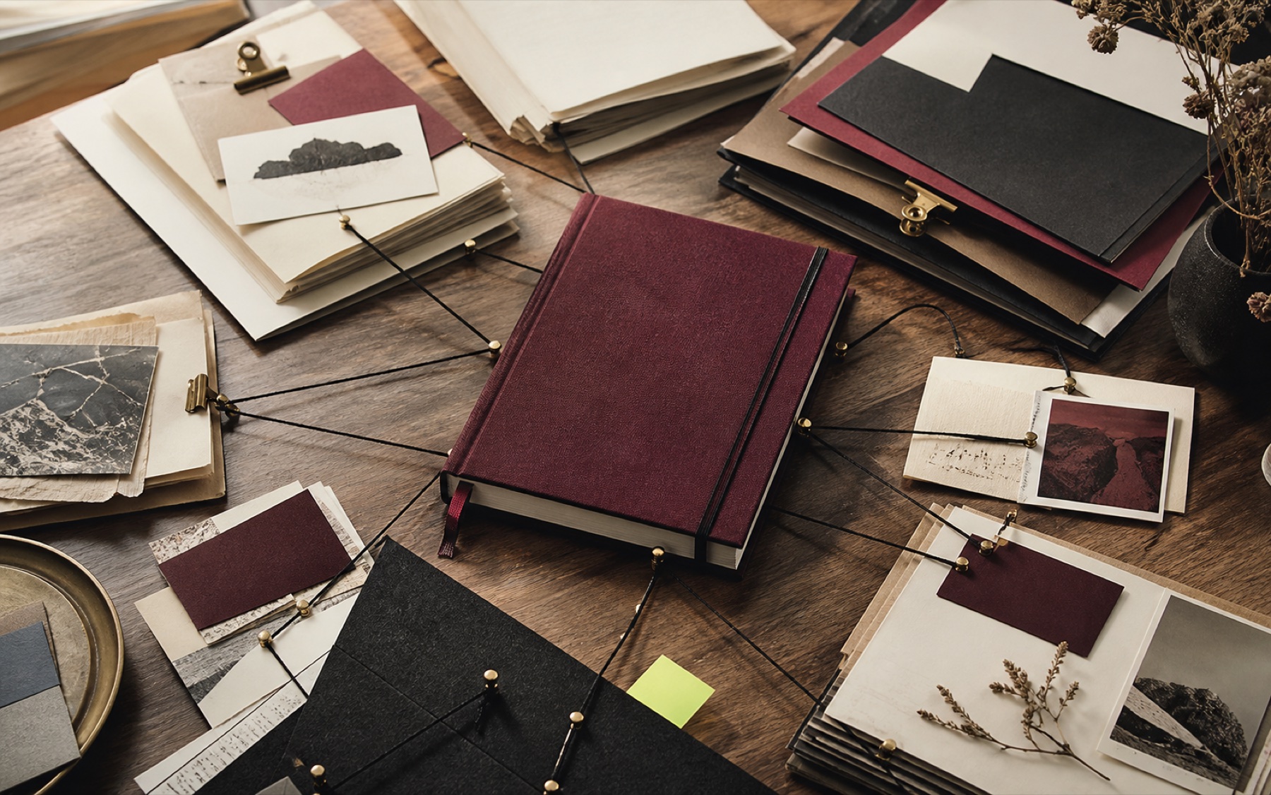 Documents i peces de coneixement ordenades al voltant d’un quadern central