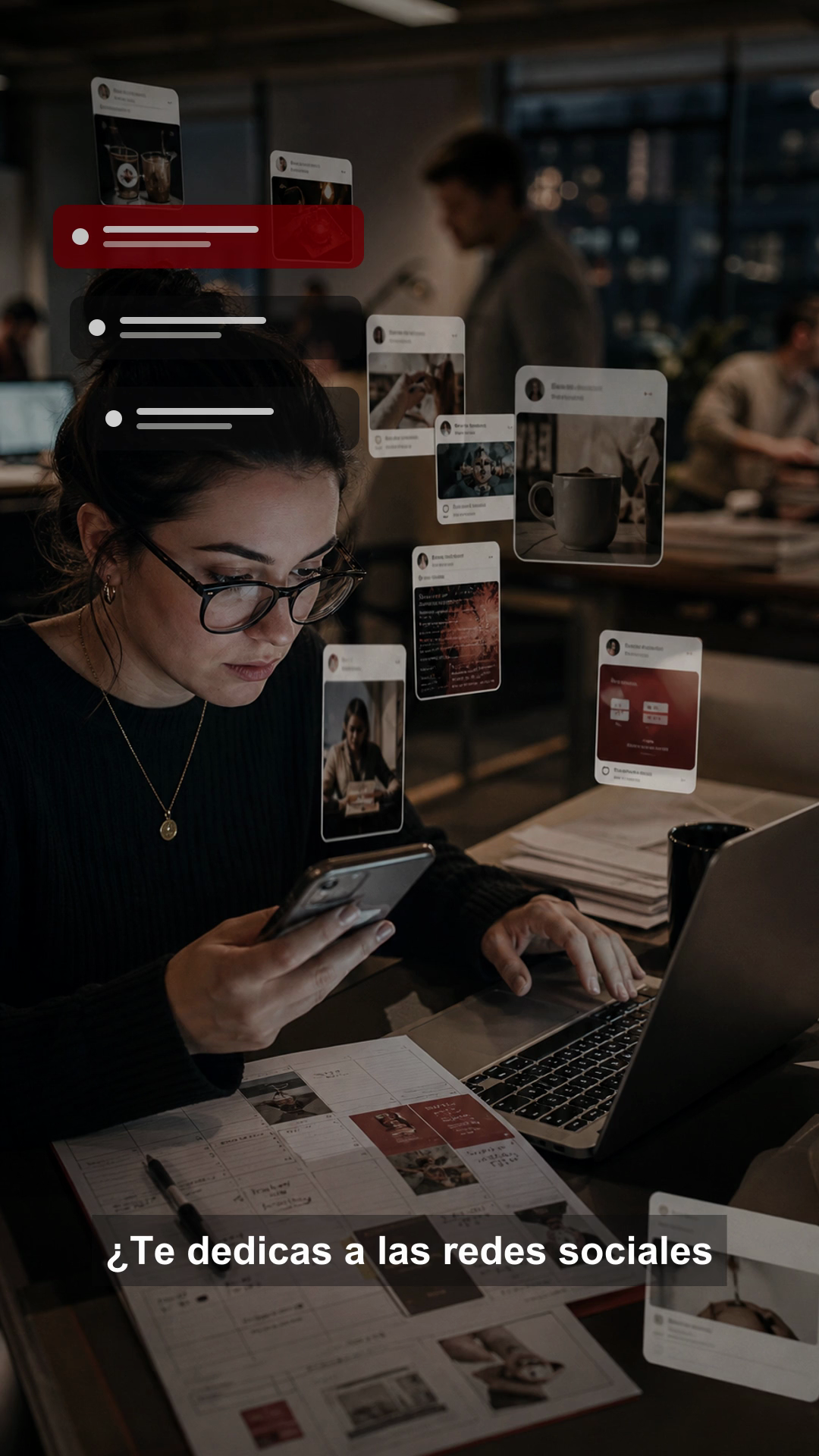 Fotograma d’un Reel de Karmina sobre agents per a social media